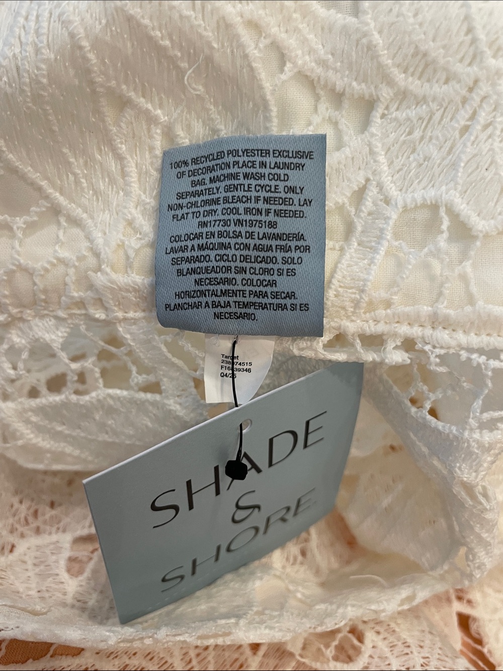 Shade & Shore Women's Eyelet Swim Cover up Shirt Cream Small NWT - Picture 4 of 4